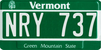 VT license plate NRY737