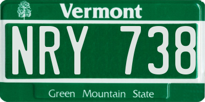 VT license plate NRY738