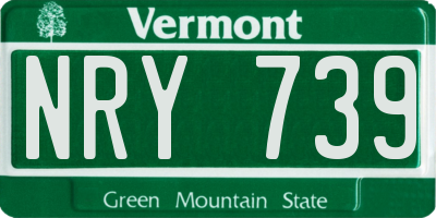 VT license plate NRY739