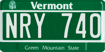 VT license plate NRY740