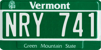 VT license plate NRY741