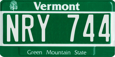 VT license plate NRY744
