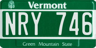 VT license plate NRY746