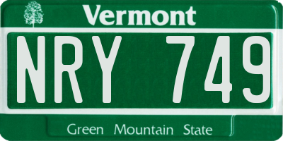 VT license plate NRY749