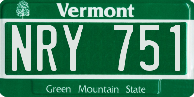 VT license plate NRY751