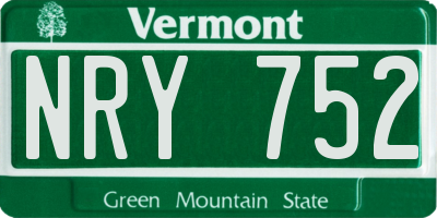 VT license plate NRY752
