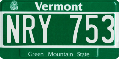 VT license plate NRY753