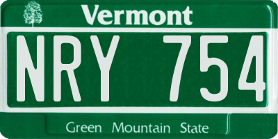 VT license plate NRY754