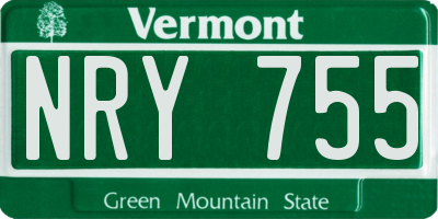 VT license plate NRY755