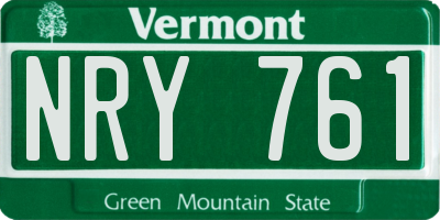 VT license plate NRY761