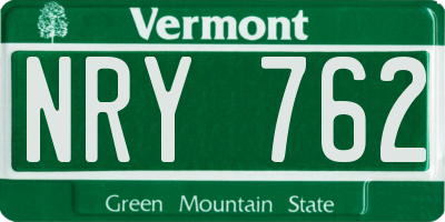 VT license plate NRY762