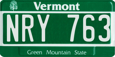 VT license plate NRY763