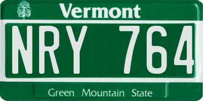 VT license plate NRY764