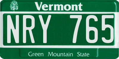 VT license plate NRY765