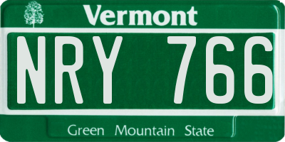 VT license plate NRY766