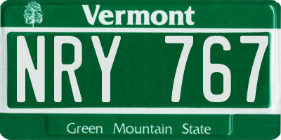 VT license plate NRY767