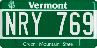 VT license plate NRY769