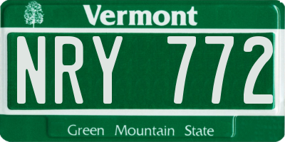 VT license plate NRY772