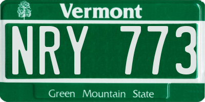 VT license plate NRY773