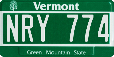VT license plate NRY774