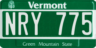 VT license plate NRY775