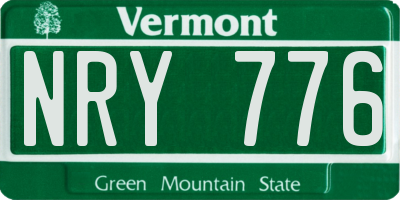VT license plate NRY776