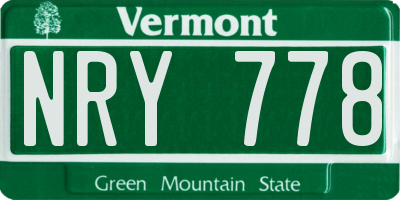 VT license plate NRY778