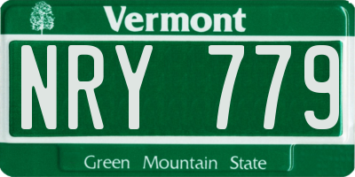 VT license plate NRY779