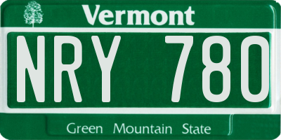 VT license plate NRY780