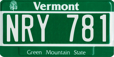 VT license plate NRY781