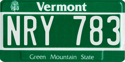 VT license plate NRY783