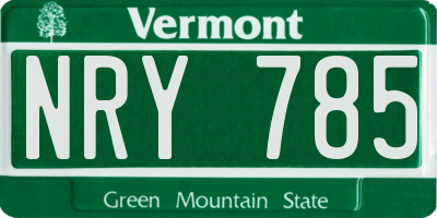 VT license plate NRY785