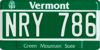 VT license plate NRY786