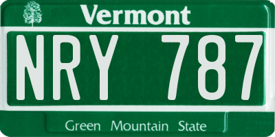 VT license plate NRY787