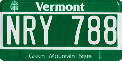 VT license plate NRY788