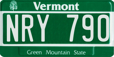 VT license plate NRY790