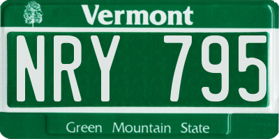 VT license plate NRY795