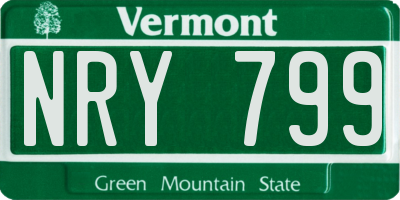 VT license plate NRY799