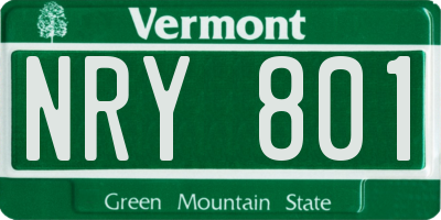 VT license plate NRY801