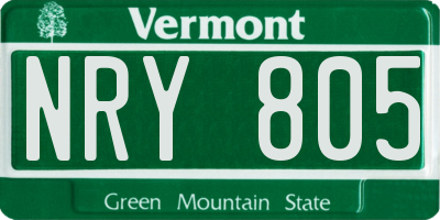 VT license plate NRY805