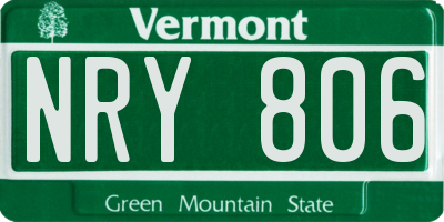 VT license plate NRY806