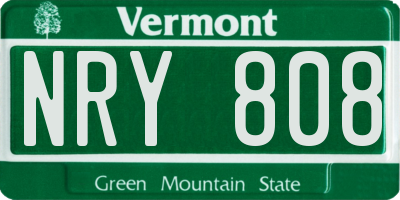 VT license plate NRY808