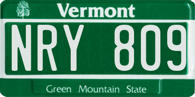 VT license plate NRY809