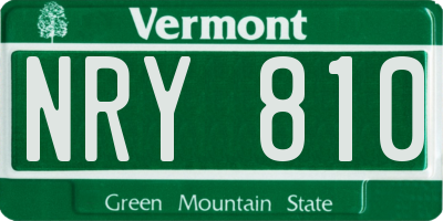 VT license plate NRY810