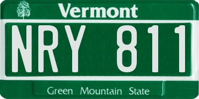 VT license plate NRY811