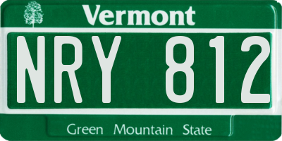 VT license plate NRY812