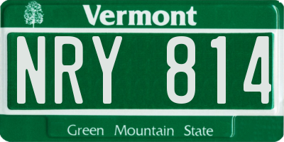 VT license plate NRY814