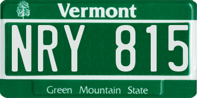 VT license plate NRY815