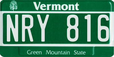 VT license plate NRY816