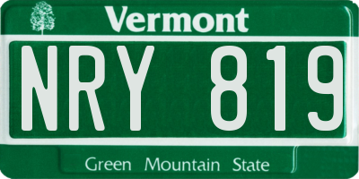VT license plate NRY819